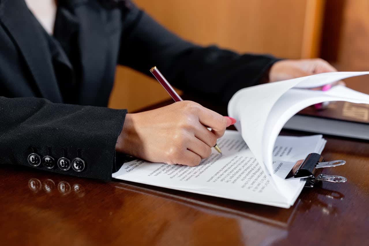 Lawyer reviewing legal paperwork for filing protective orders in Florida.